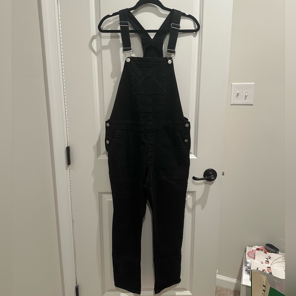 Black Denim Gap Boyfriend Overalls